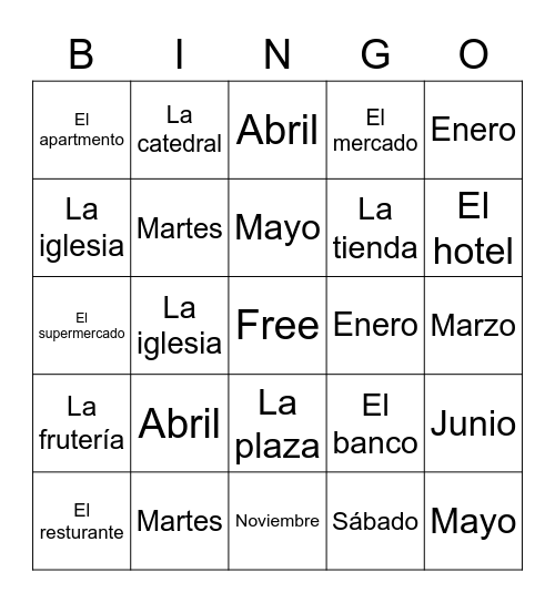 Lotería Bingo Card