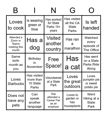 ICE BREAKER BINGO! Bingo Card