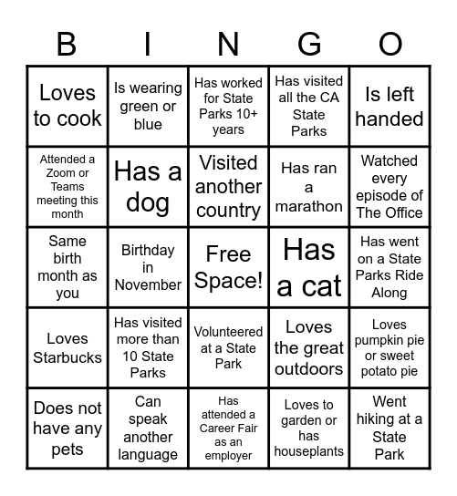 ICE BREAKER BINGO! Bingo Card