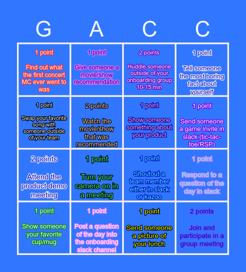 Gratitude Attitude Competition Challenge Bingo Card