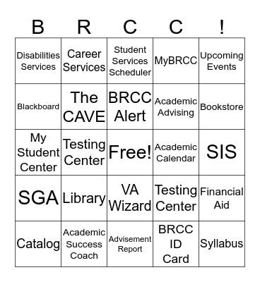 BRCC Bingo! Bingo Card