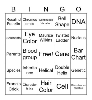 Inheritance Bingo Card