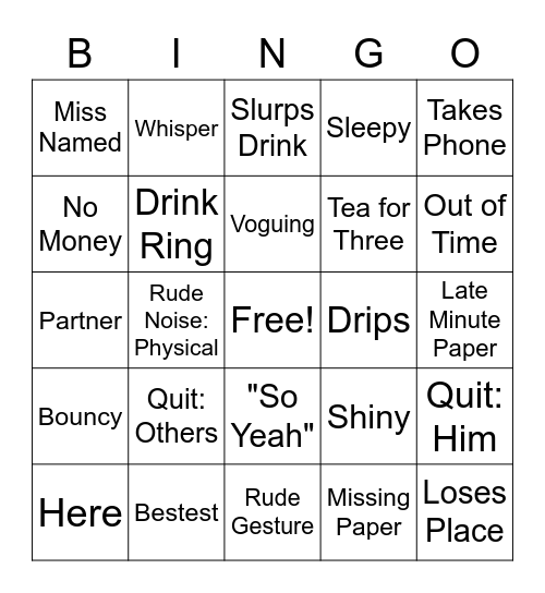 Boyle Bingo - Gobble Gobble Gobble Bingo Card