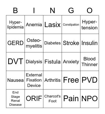 Bingo x Charades Bingo Card