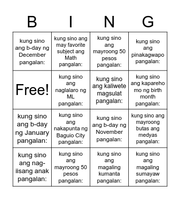 Bingo Card