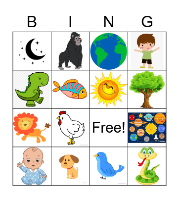 Creation Bingo Card