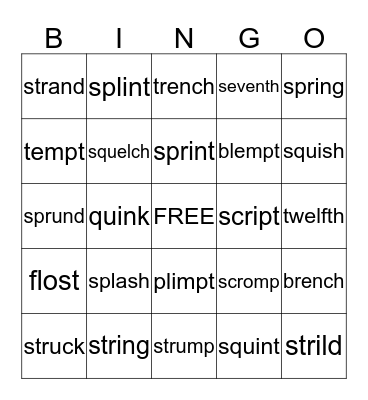 5 to 6 sound closed syllable words Bingo Card