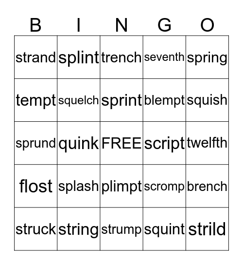 5 to 6 sound closed syllable words Bingo Card