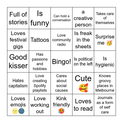 Dragan’s type 🍃🌞🍀 Bingo Card