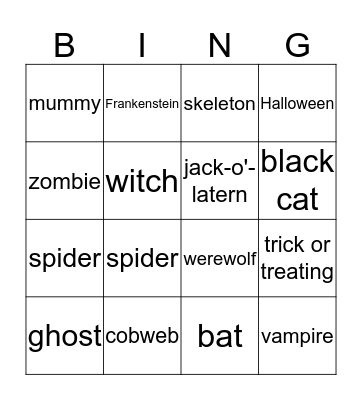 HALLOWEEN Bingo Card