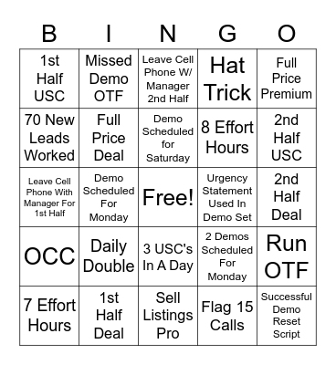 OE Bingo Card