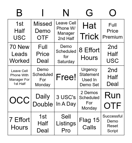 OE Bingo Card