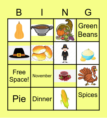 Thanksgiving Bingo! Bingo Card