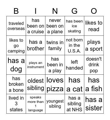 Things in Common with Coworkers Bingo Card