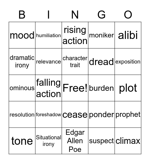 9- Weeks Review Bingo Card