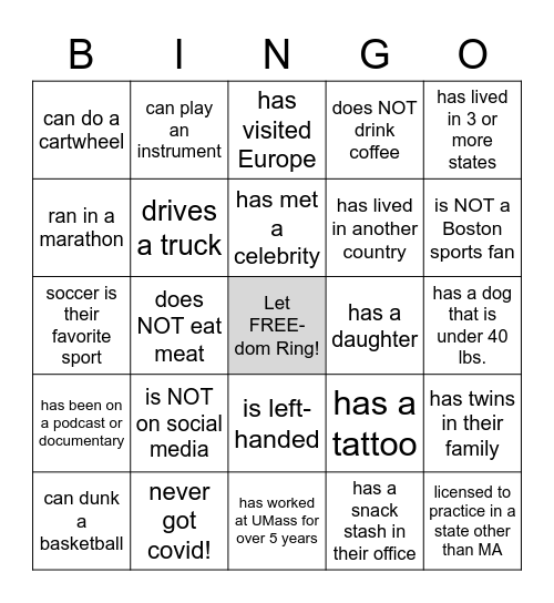 OGC BINGO Card