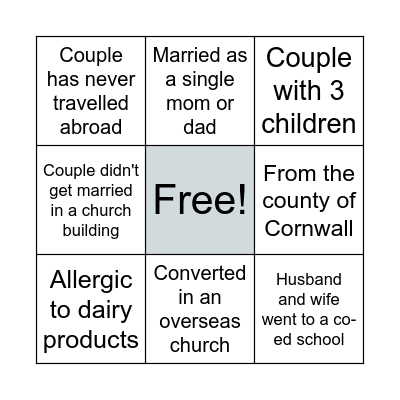 Now I know! Bingo Card