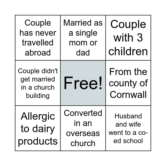 Now I know! Bingo Card