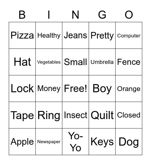 Newcomer Bingo Card