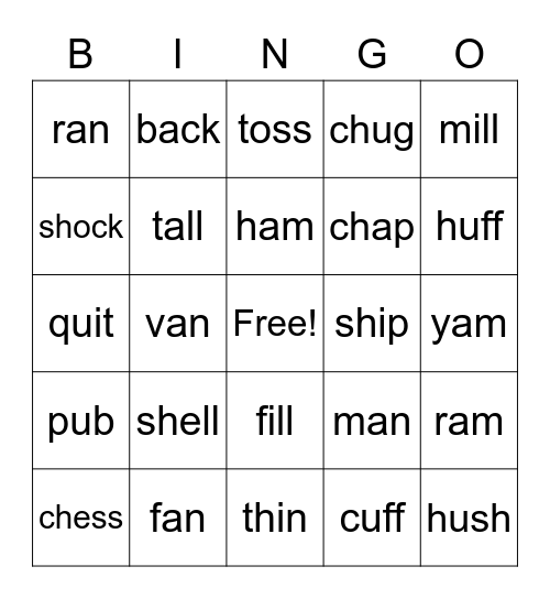 Wilson 1.3-1.5 Bingo Card