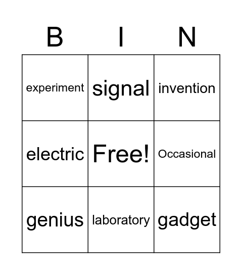 Lesson 10 Vocab Bingo Card