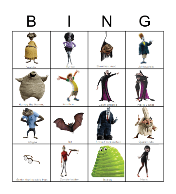 HOTEL TRANSYLVANIA Bingo Card