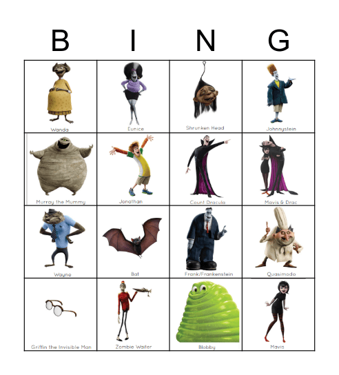 HOTEL TRANSYLVANIA Bingo Card