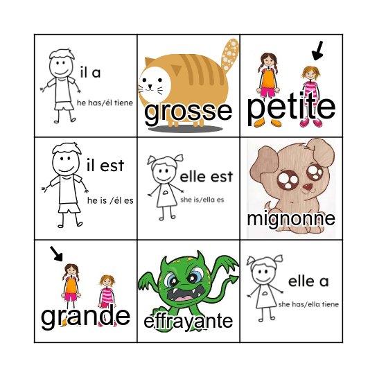 Je peux décrire mon monstre! (partie 2) Bingo Card