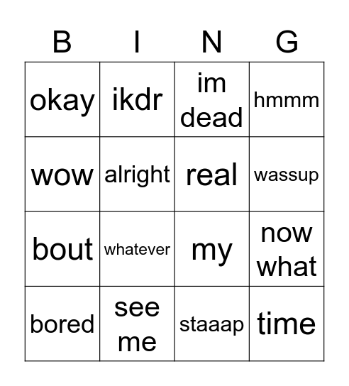 Afrobeats Bingo Card