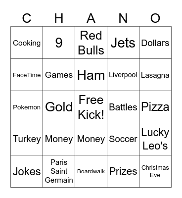 CHANO Bingo Card