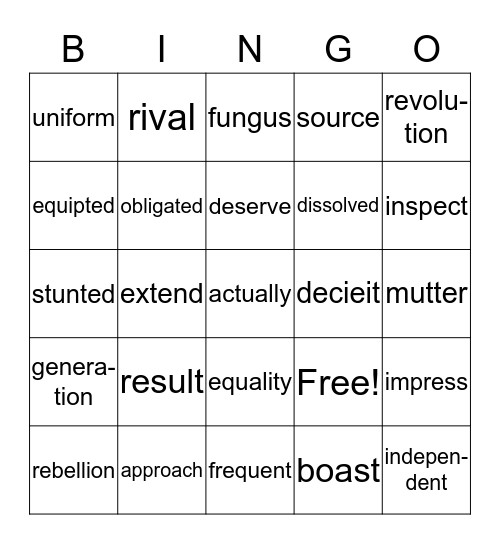 NVL Week 11 Bingo Card