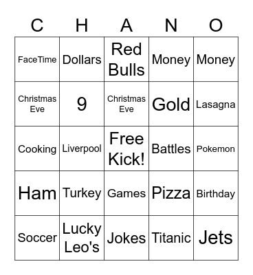 CHANO Bingo Card
