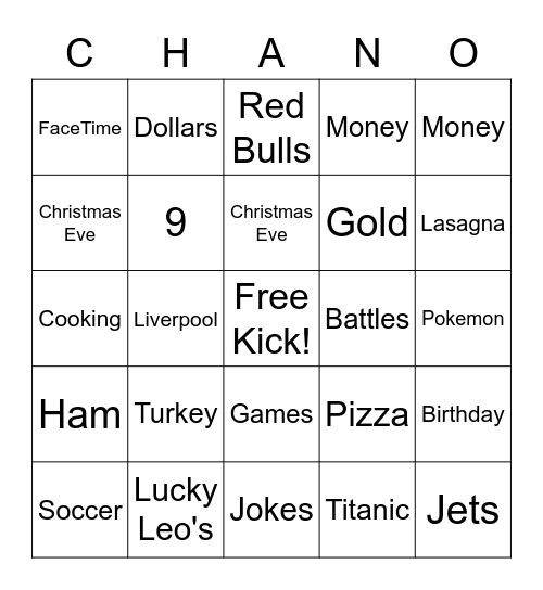 CHANO Bingo Card