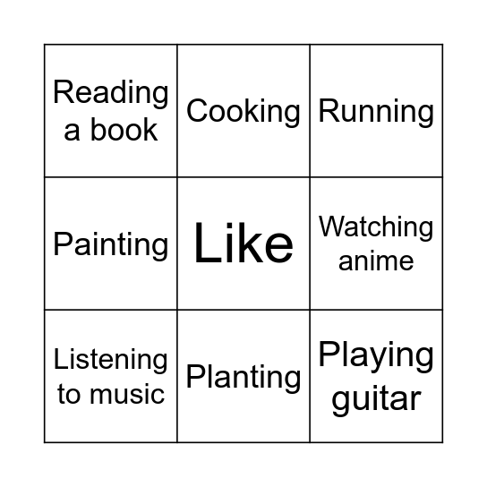 Bingo! Bingo Card