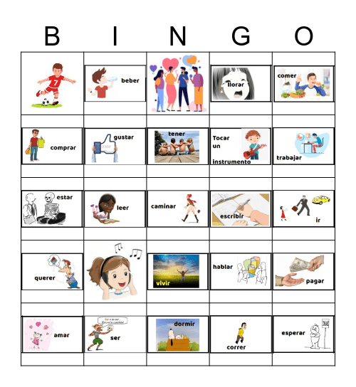 Bingo de Infinitivos Bingo Card