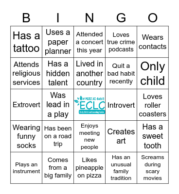 Ice Breaker BINGO Card