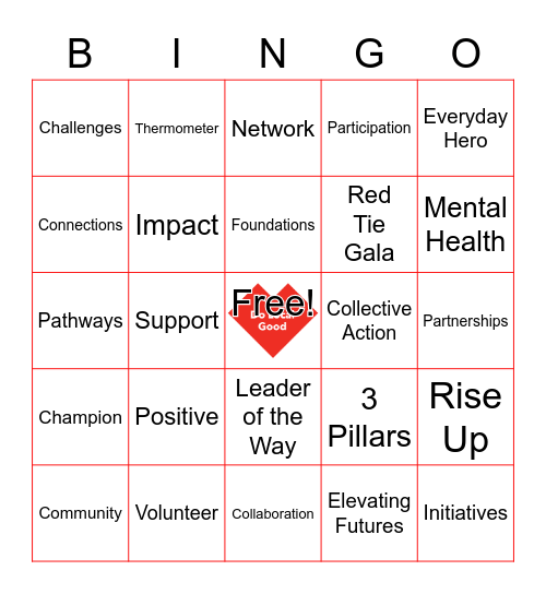 United Way Bingo Card