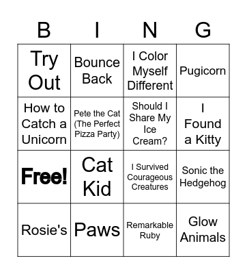 UACS Bookfair Bingo Card