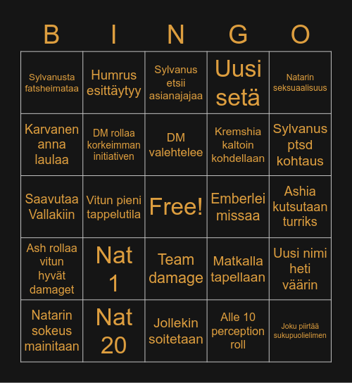 Strahd Bingo Card