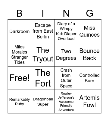 UACS Middle School Bingo Card