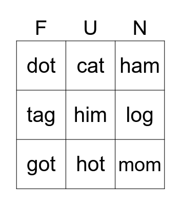 c-i CVC Bingo Card