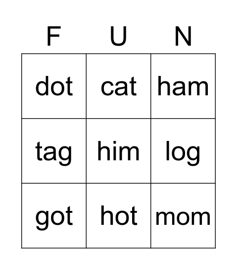c-i CVC Bingo Card