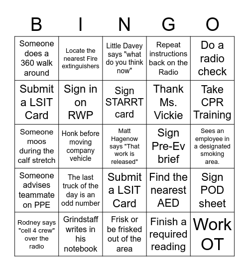 EMWMF Bingo Card