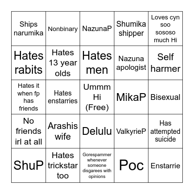 Help me please (Toyas bingo Card