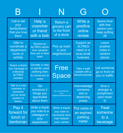 ALTRES BINGO! Bingo Card