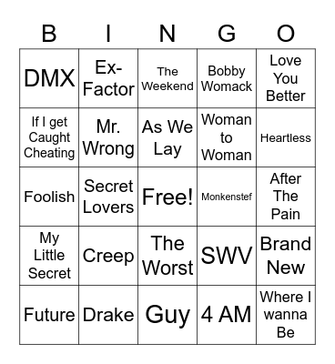 Toxic Love Bingo Card