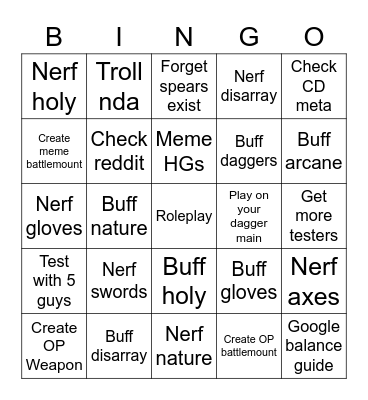 Retroman Balancing Bingo Card