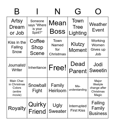 Christmas Movie BINGO Card