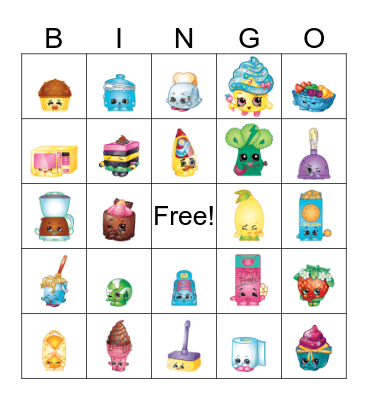 SHOPKINS BINGO Card