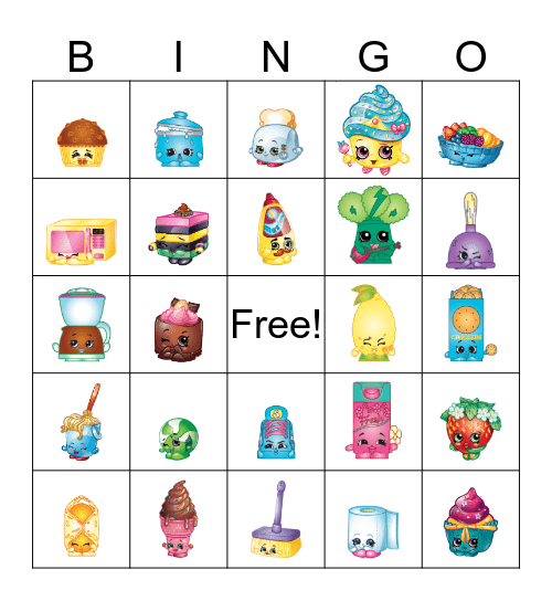 SHOPKINS BINGO Card